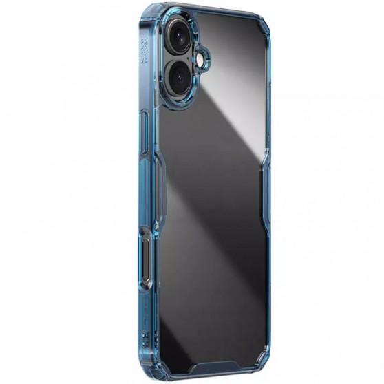 TPU чехол Nillkin Nature Pro Series для Apple iPhone 16 (6.1") Синий (прозрачный)