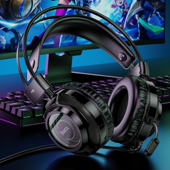 Накладні навушники Hoco W110 Resource (USB+3.5mm/2m) Black