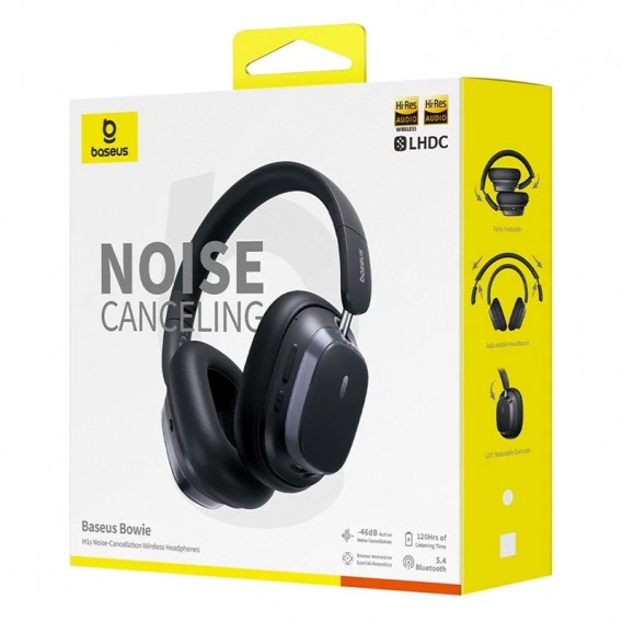 Накладні бездротові навушники Baseus Bowie H1s Noise-Cancellation (A00075301) Cluster Black