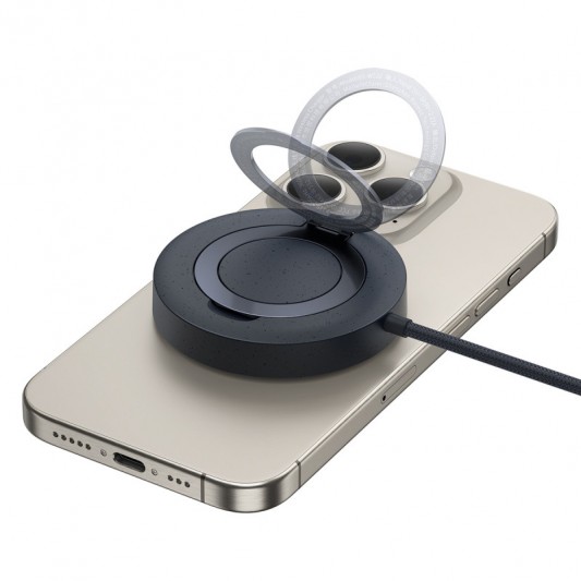 БЗП Baseus Simple Mini4 Magnetic Wireless Charging Stand 15W (P10273300121-02) Cosmic Black - зображення 5 