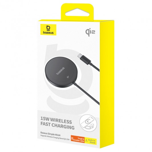 БЗП Baseus Simple Mini4 Magnetic Wireless Charging Stand 15W (P10273300121-02) Cosmic Black - зображення 6 