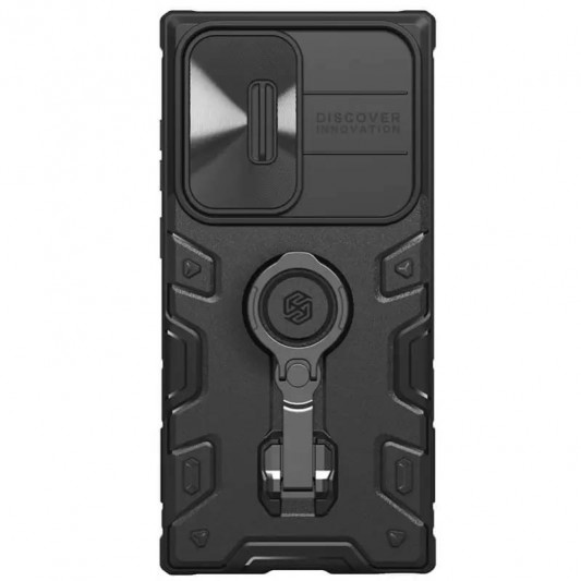 TPU+PC чехол Nillkin CamShield Armor Pro no logo (шторка на камеру) для Samsung Galaxy S23 Ultra Черный - изображение 1