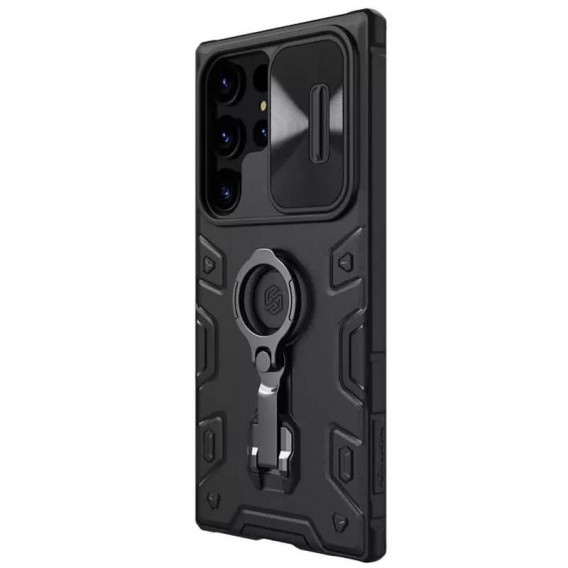 TPU+PC чохол Nillkin CamShield Armor Pro no logo (шторка на камеру) для Samsung Galaxy S23 Ultra Чорний