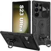 TPU+PC чехол Nillkin CamShield Armor Pro no logo (шторка на камеру) для Samsung Galaxy S23 Ultra Черный