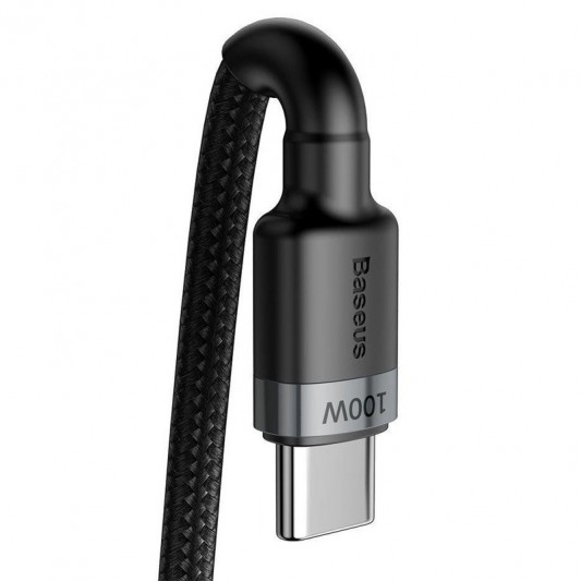 Дата кабель Baseus Cafule Type-C to Type-C PD2.0 100W (2m) (CATKLF-AL) Gray / Black - зображення 1 