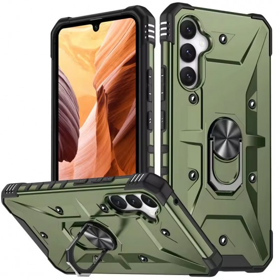 Ударопрочный чехол Pathfinder Ring для Samsung Galaxy S23 FE Зеленый / Army Green