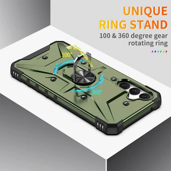 Ударопрочный чехол Pathfinder Ring для Samsung Galaxy S23 FE Зеленый / Army Green