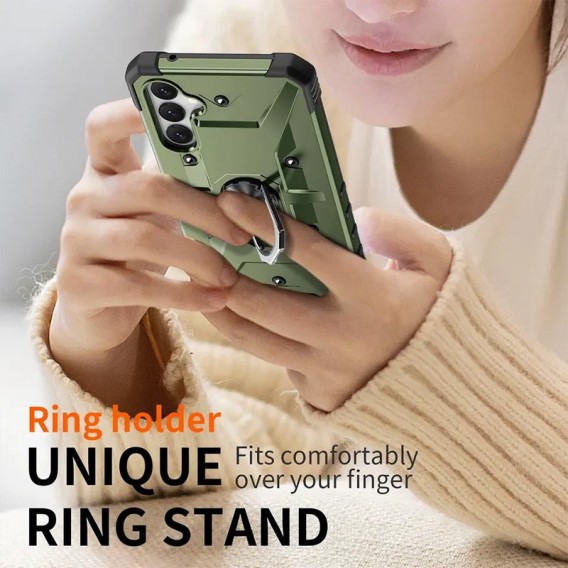 Ударопрочный чехол Pathfinder Ring для Samsung Galaxy S23 FE Зеленый / Army Green