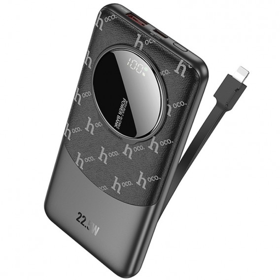 Портативний ЗП Power Bank Hoco Q29 Nobility 22.5W+PD20W + Lightning 10000 mAh Black - зображення 1 