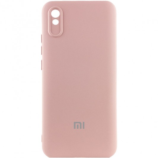 Чехол Silicone Cover Lakshmi Full Camera (AAA) with Logo для Xiaomi Redmi 9A Розовый / Pink Sand