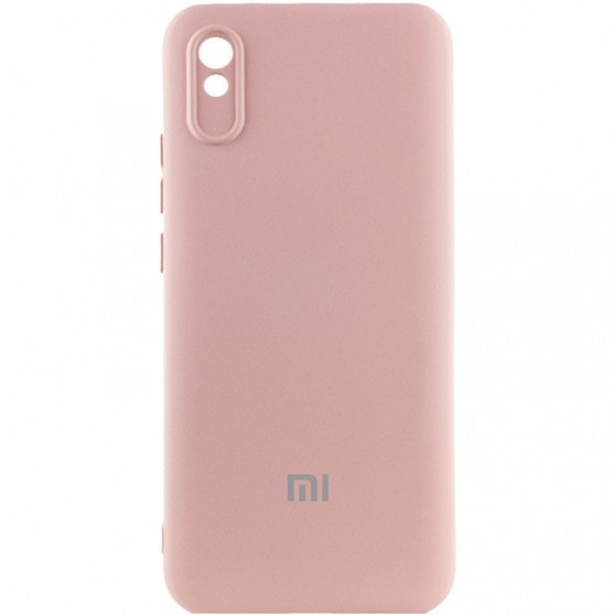Чехол Silicone Cover Lakshmi Full Camera (AAA) with Logo для Xiaomi Redmi 9A Розовый / Pink Sand