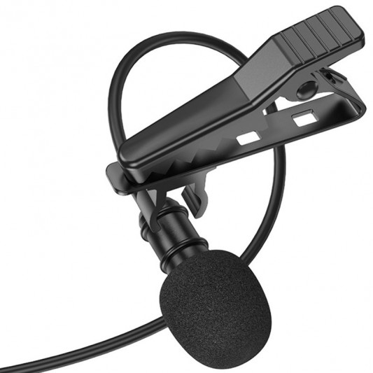 Мікрофон петличний Borofone BFK11 Elegant lavalier Lightning (2m) Black - зображення 2 