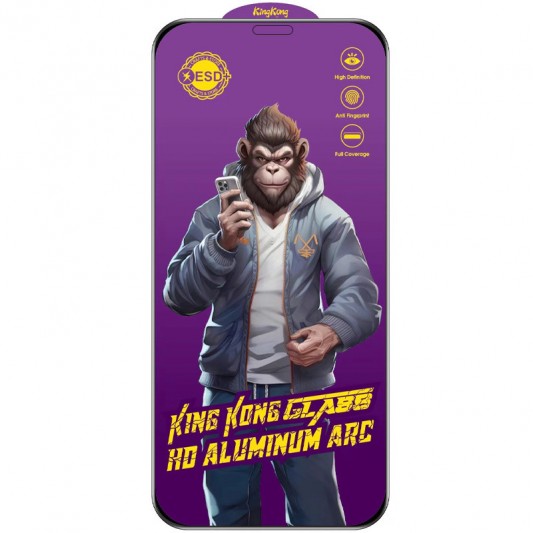 Защитное стекло 5D Anti-static Purple (тех.пак) для Apple iPhone 11 Pro / X / XS (5.8") Черный