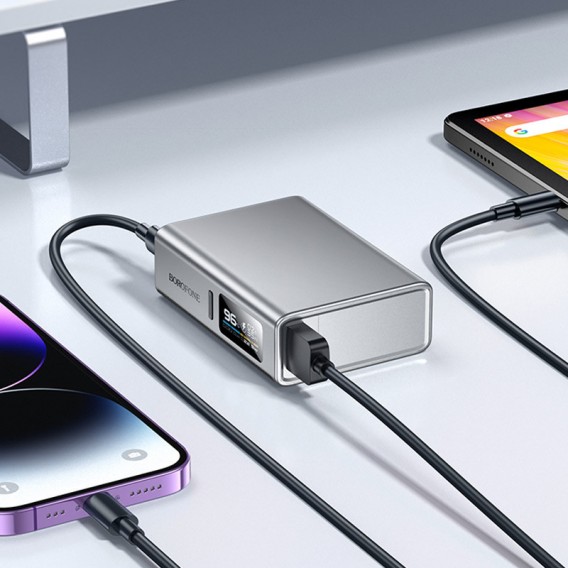 Портативний ЗП Power Bank BOROFONE BJ72 Energy 22.5W+PD20W with display 10000 mAh Metal gray - зображення 7 