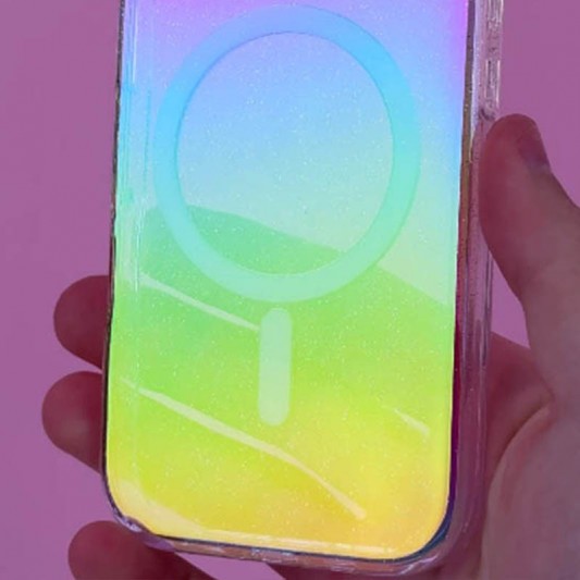 Чехол TPU Galaxy Sparkle (MagFit) для Apple iPhone 16e (6.1") Chroma+Glitter - изображение 1