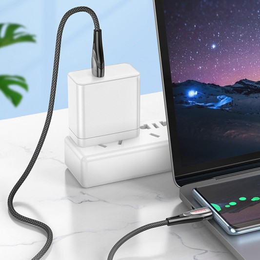 Дата кабель Hoco U133 Monte USB to Type-C (1.2m) Black - зображення 5 
