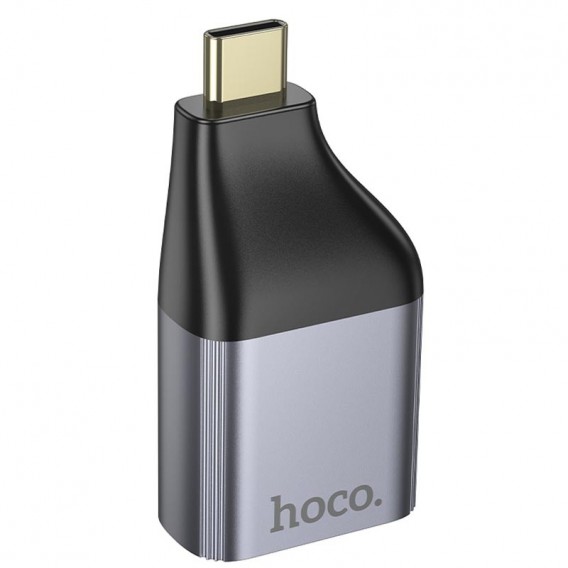 Перехідник Hoco UA35 Type-C to RJ45 Metal grey
