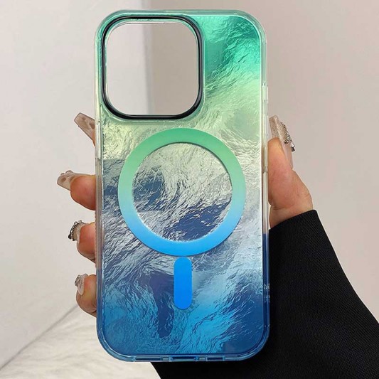 Чохол TPU Shiny Mountain (MagFit) для Apple iPhone 14 / 13 (6.1") Green / Blue - зображення 1 