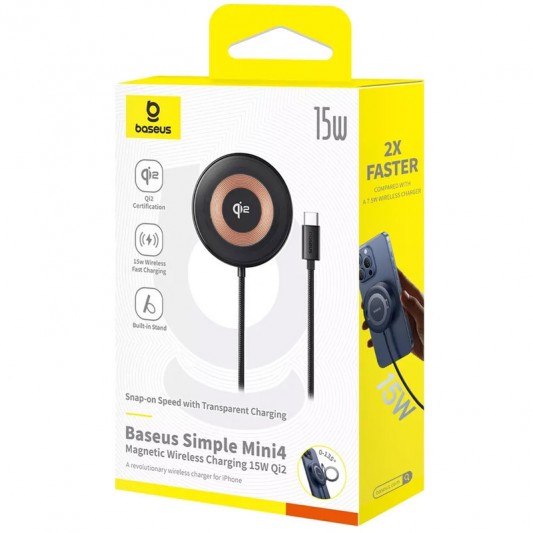 БЗП Baseus Simple Mini4 Qi2 15W (P10273300121-0) Cosmic Black - зображення 5 