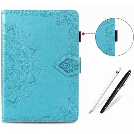 Кожаный чехол Art Case с визитницей для Samsung Galaxy Tab S7+ Голубой - изображение 3