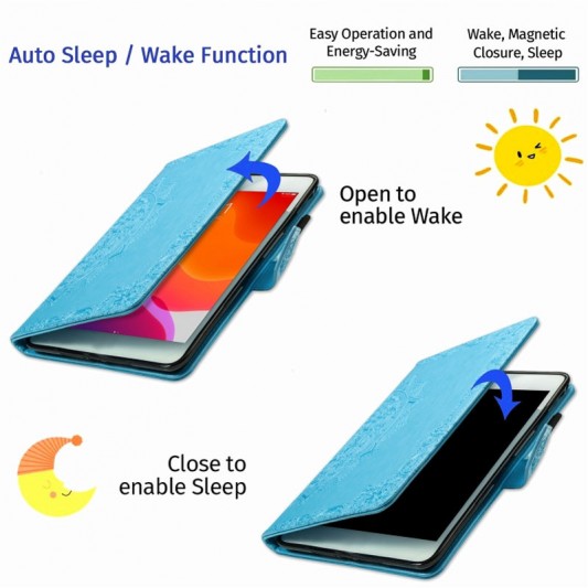 Кожаный чехол Art Case с визитницей для Samsung Galaxy Tab S7+ Голубой - изображение 4