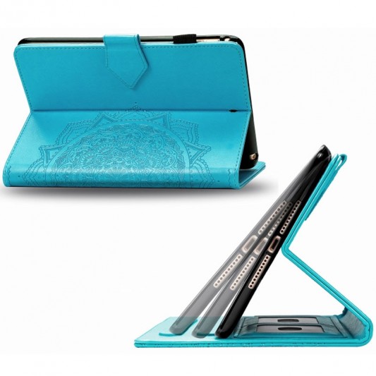 Кожаный чехол Art Case с визитницей для Samsung Galaxy Tab S7+ Голубой - изображение 5