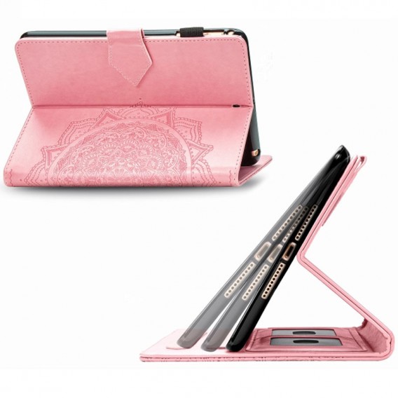 Шкіряний чохол Art Case з візитницею для Samsung Galaxy Tab S7+ Рожевий