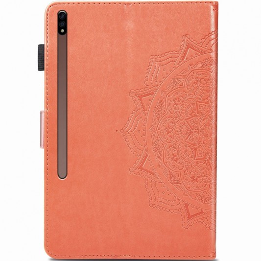 Шкіряний чохол Art Case з візитницею для Samsung Galaxy Tab S7+ Помаранчевий - зображення 1 