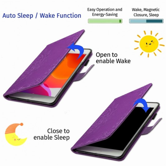 Кожаный чехол Art Case с визитницей для Samsung Galaxy Tab S7+ Сиреневый - изображение 3
