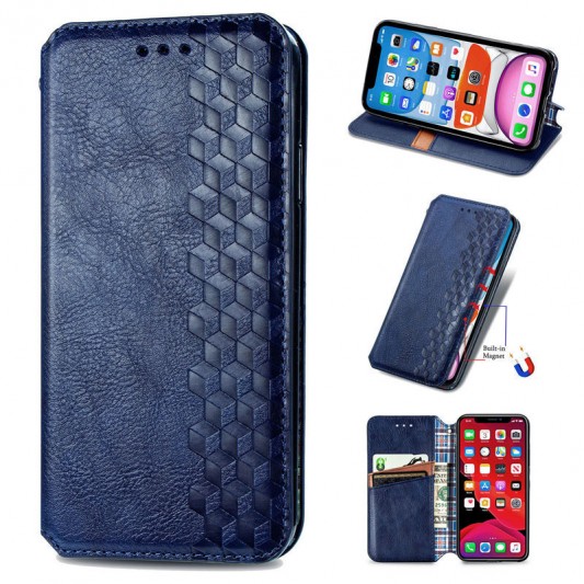 Кожаный чехол-книжка GETMAN Cubic (PU) для Samsung Galaxy A32 4G Синий - изображение 2