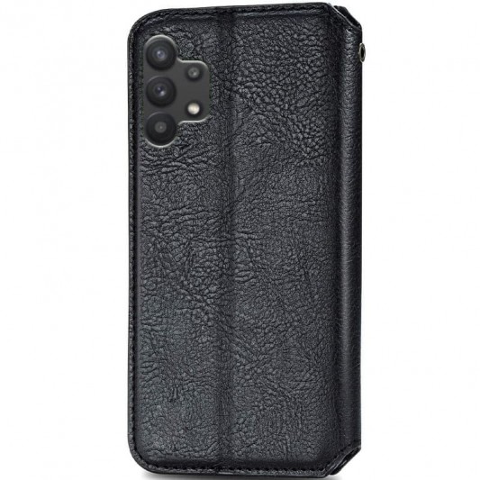 Кожаный чехол-книжка GETMAN Cubic (PU) для Samsung Galaxy A32 4G Черный - изображение 2