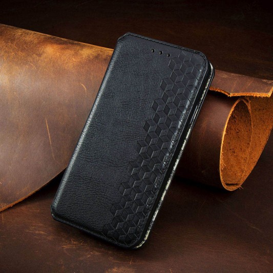 Кожаный чехол-книжка GETMAN Cubic (PU) для Samsung Galaxy A32 4G Черный - изображение 4