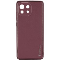 Шкіряний чохол Xshield для Xiaomi Mi 11 Lite Бордовий / Plum Red