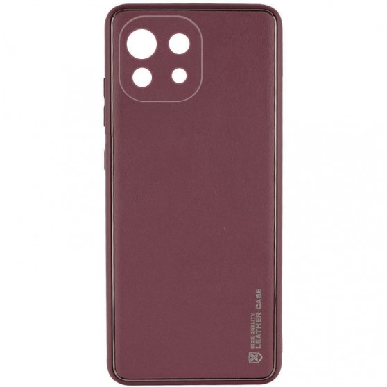 Шкіряний чохол Xshield для Xiaomi Mi 11 Lite Бордовий / Plum Red