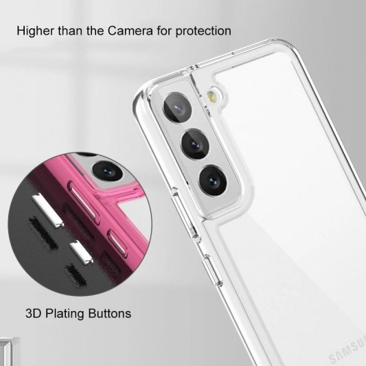 Чехол TPU+PC Clear 2.0 mm metal buttons для Samsung Galaxy S22+ Прозрачный - изображение 1