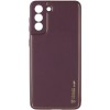 Шкіряний чохол Xshield для Samsung Galaxy S21 Бордовий / Plum Red