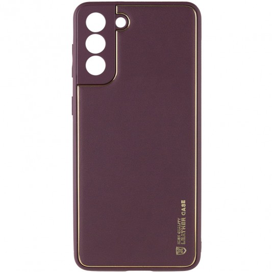 Шкіряний чохол Xshield для Samsung Galaxy S21 Бордовий / Plum Red - зображення 1 