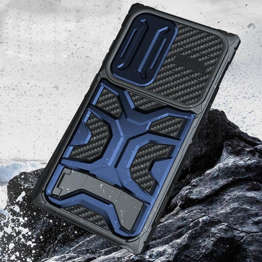 TPU+PC чехол Nillkin CamShield Adventurer Pro (шторка на камеру) для Samsung Galaxy S23 Ultra Interstellar Blue - изображение 5