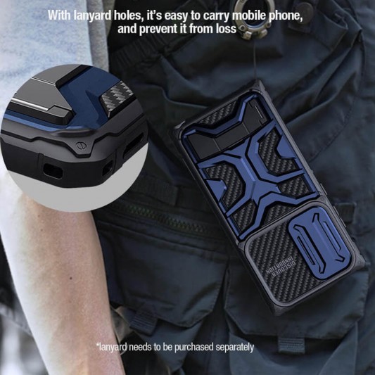 TPU+PC чехол Nillkin CamShield Adventurer Pro (шторка на камеру) для Samsung Galaxy S23 Ultra Interstellar Blue - изображение 6