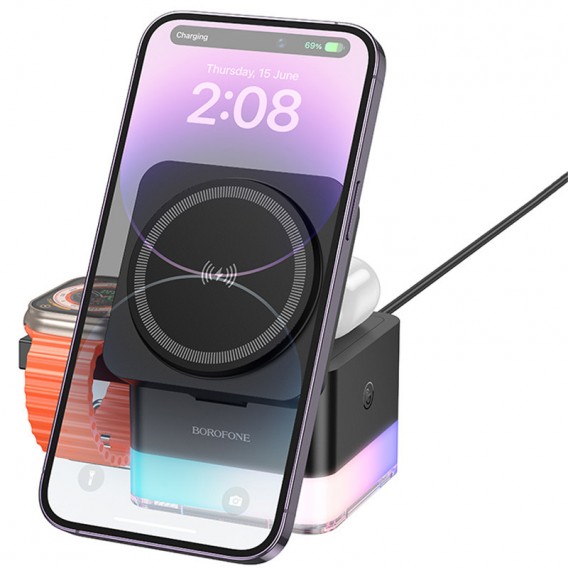 БЗП BOROFONE BQ34 Square 3in1 15W Black