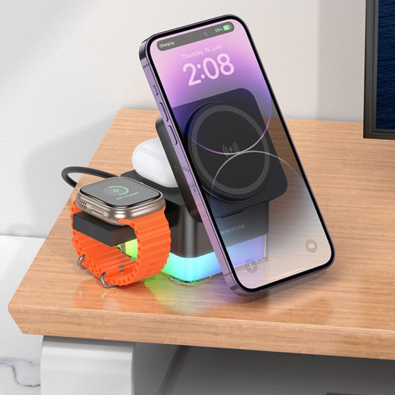 БЗП BOROFONE BQ34 Square 3in1 15W Black