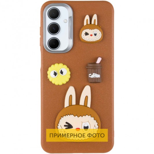 Чехол TPU Leather Toys для Xiaomi Redmi 12C / Poco C55 Labubu / Brown - изображение 1