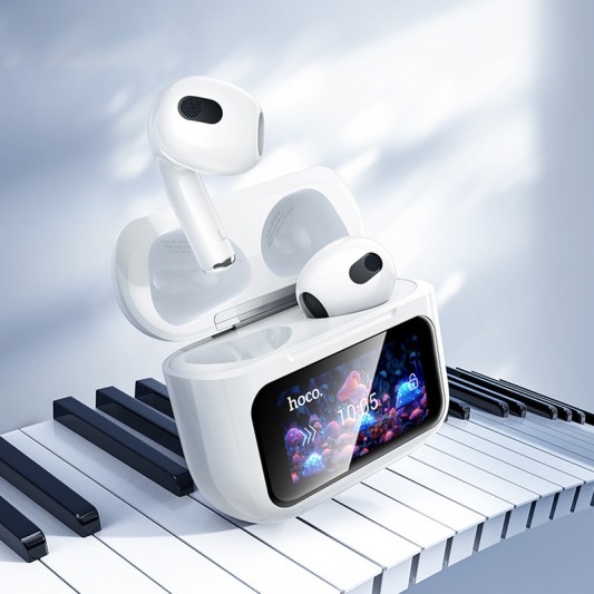 Беспроводные TWS наушники Hoco EW81 Elegant with Touch Screen ANC White - изображение 7