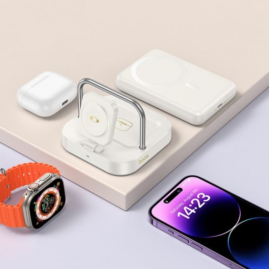 БЗП Hoco CQ16 Astute 4in1 + Power Bank PD20W 10000 mAh Milky White - зображення 6 
