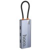 Перехідник HUB Hoco HB51 Wow 6in1 (Type-C to HDTV+RJ45+PD+3xUSB3.0) Deep space gray