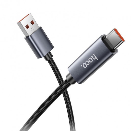 Дата кабель Hoco X112 Favor with display USB to Type-C 5A (1m) Black - зображення 2 