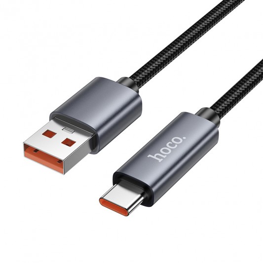 Дата кабель Hoco X112 Favor with display USB to Type-C 5A (1m) Black - зображення 4 