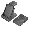 Портативний ЗП Power Bank + зарядная станция Hoco J149 Victory 3in1 magnetic з БЗП 5000 mAh Black