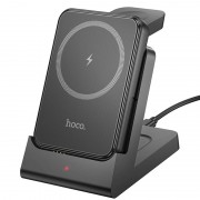 Портативний ЗП Power Bank + зарядная станция Hoco J149 Victory 3in1 magnetic з БЗП 5000 mAh Black