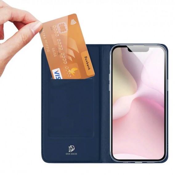 Чохол-книжка Dux Ducis з кишенею для візиток для Apple iPhone 16e (6.1") Синій